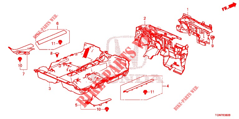 FLOOR MAT/INSULATOR  for Honda CIVIC DIESEL 1.6 MID 5 Doors 9 speed automatic 2018