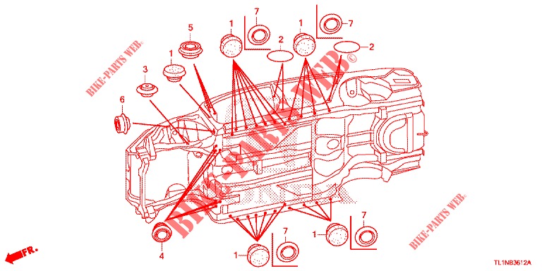 GROMMET (INFERIEUR) for Honda ACCORD DIESEL 2.2 EX 4 Doors 6 speed manual 2015