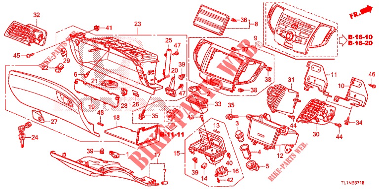 INSTRUMENT GARNISH (COTE DE PASSAGER) (RH) for Honda ACCORD DIESEL 2.2 S 4 Doors 5 speed automatic 2015