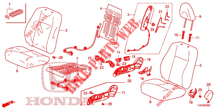 FRONT SEAT/SEATBELTS (D.) (RH) for Honda CIVIC 1.8 ES 5 Doors 6 speed manual 2012