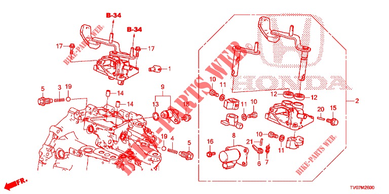 CHANGE LEVER (DIESEL) (1.6L) for Honda CIVIC DIESEL 1.6 S 5 Doors 6 speed manual 2013