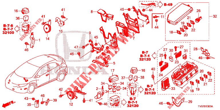CONTROL UNIT (COMPARTIMENT MOTEUR) (1) (DIESEL) (1.6L) for Honda CIVIC DIESEL 1.6 S 5 Doors 6 speed manual 2013