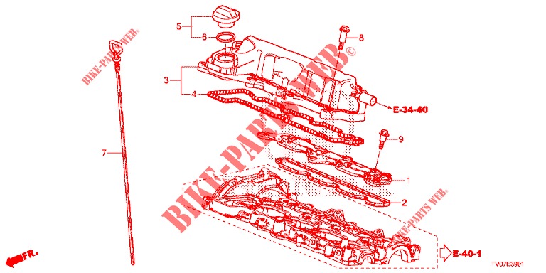 CYLINDER HEAD COVER (DIESEL) (1.6L) for Honda CIVIC DIESEL 1.6 S 5 Doors 6 speed manual 2013
