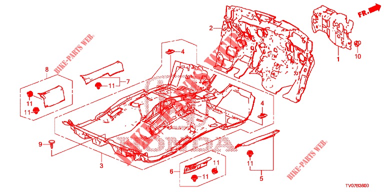 FLOOR MAT/INSULATOR  for Honda CIVIC DIESEL 1.6 S 5 Doors 6 speed manual 2013