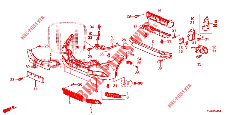 FRONT BUMPER  for Honda CIVIC DIESEL 1.6 S 5 Doors 6 speed manual 2013