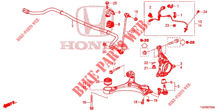 FRONT KNUCKLE  for Honda CIVIC DIESEL 1.6 S 5 Doors 6 speed manual 2013