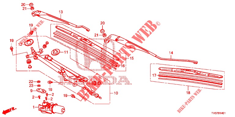 FRONT WINDSHIELD WIPER (RH) for Honda CIVIC DIESEL 1.6 S 5 Doors 6 speed manual 2013