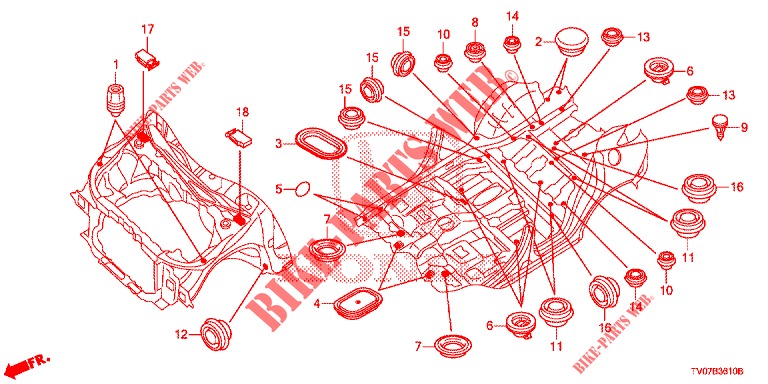 GROMMET (AVANT) for Honda CIVIC DIESEL 1.6 S 5 Doors 6 speed manual 2013