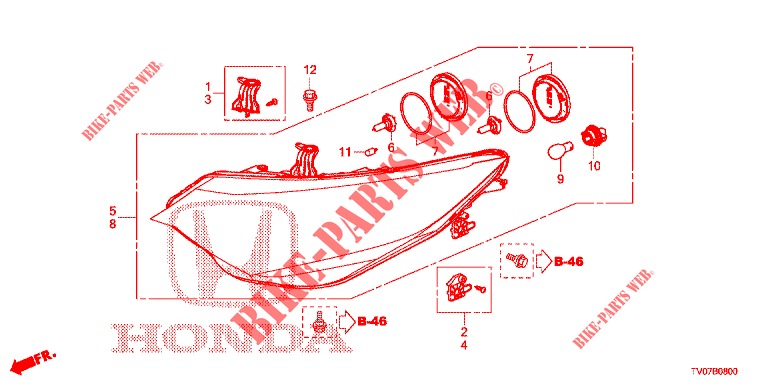HEADLIGHT  for Honda CIVIC DIESEL 1.6 S 5 Doors 6 speed manual 2013