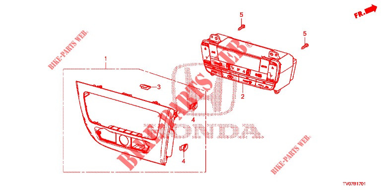 HEATER CONTROL (RH) for Honda CIVIC DIESEL 1.6 S 5 Doors 6 speed manual 2013