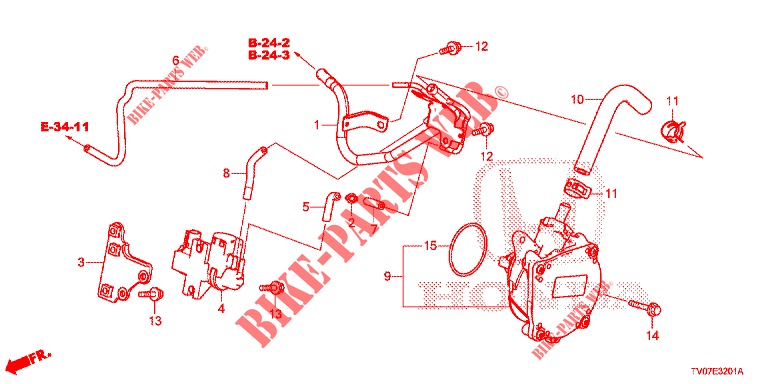 INSTALL PIPE/VACUUM PUMP (DIESEL) (1.6L) for Honda CIVIC DIESEL 1.6 S 5 Doors 6 speed manual 2013