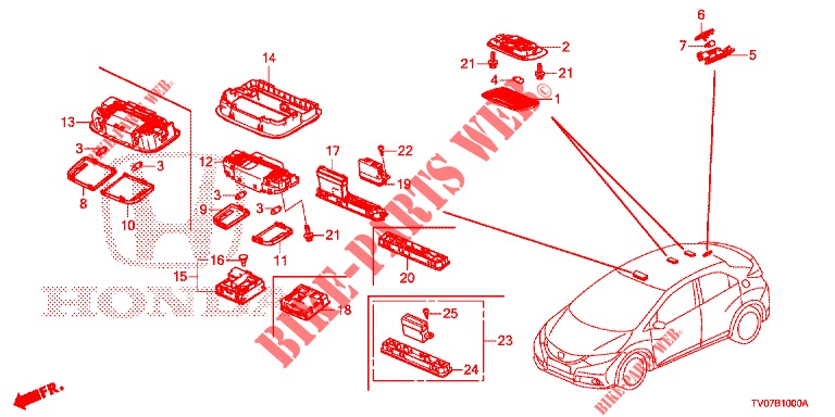 INTERIOR LIGHT  for Honda CIVIC DIESEL 1.6 S 5 Doors 6 speed manual 2013