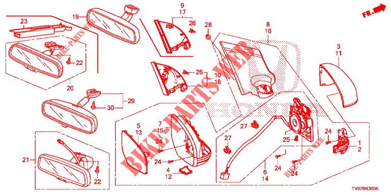 MIRROR/SUNVISOR  for Honda CIVIC DIESEL 1.6 S 5 Doors 6 speed manual 2013