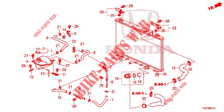 RADIATOR HOSE/RESERVE TAN K (DIESEL) (1.6L) for Honda CIVIC DIESEL 1.6 S 5 Doors 6 speed manual 2013