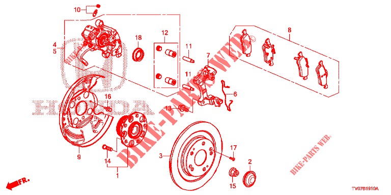 REAR BRAKE DRUM  for Honda CIVIC DIESEL 1.6 S 5 Doors 6 speed manual 2013