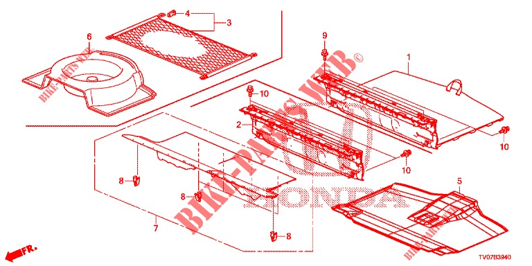 REAR FLOOR BOX  for Honda CIVIC DIESEL 1.6 S 5 Doors 6 speed manual 2013