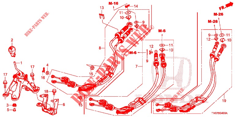 SELECT LEVER (HMT)  for Honda CIVIC DIESEL 1.6 S 5 Doors 6 speed manual 2013