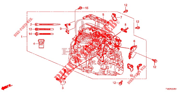 WIRE HARNESS (DIESEL) (1.6L) for Honda CIVIC DIESEL 1.6 S 5 Doors 6 speed manual 2013