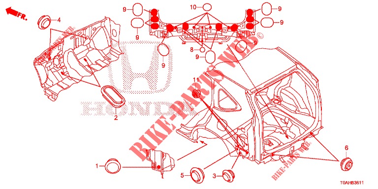 GROMMET (ARRIERE) for Honda CR-V DIESEL 1.6 EXCLUSIVE NAVI 4WD 5 Doors 6 speed manual 2017