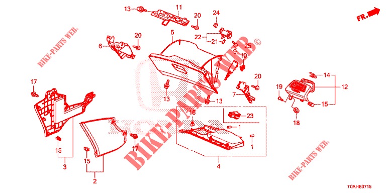 INSTRUMENT GARNISH (COTE DE PASSAGER) (LH) for Honda CR-V DIESEL 1.6 EXCLUSIVE NAVI 4WD 5 Doors 6 speed manual 2017