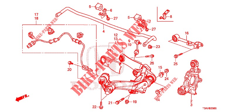 REAR LOWER ARM/RADIUS ROD  for Honda CR-V DIESEL 1.6 EXCLUSIVE NAVI 4WD 5 Doors 6 speed manual 2017