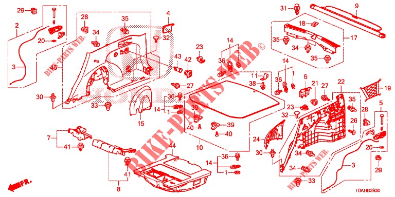 REAR SIDE LINING (2D)  for Honda CR-V DIESEL 1.6 EXCLUSIVE NAVI 4WD 5 Doors 6 speed manual 2017