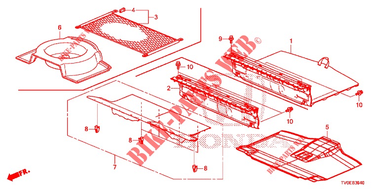 REAR FLOOR BOX  for Honda CIVIC 1.8 S 5 Doors 5 speed automatic 2014