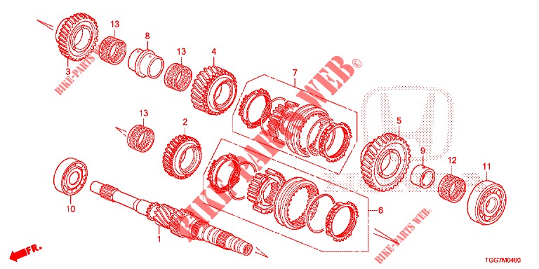 MAINSHAFT  for Honda CIVIC 1.5 SPORT PLUS 5 Doors 6 speed manual 2017