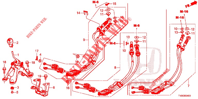 SELECT LEVER (HMT)  for Honda CIVIC 1.8 ES 5 Doors 6 speed manual 2015