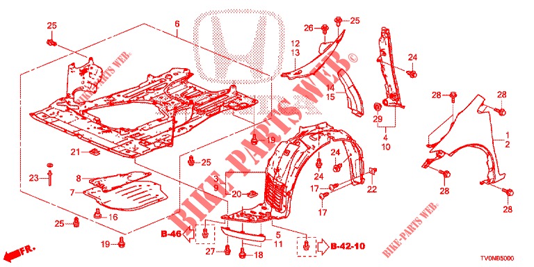 FRONT FENDERS  for Honda CIVIC 1.4 S 5 Doors 6 speed manual 2016