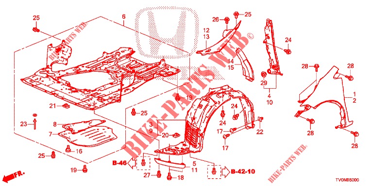 FRONT FENDERS  for Honda CIVIC 1.8 EX 5 Doors 6 speed manual 2016