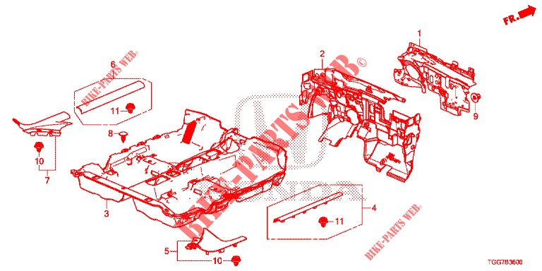 FLOOR MAT/INSULATOR  for Honda CIVIC 1.5 PRESTIGE 5 Doors 6 speed manual 2018