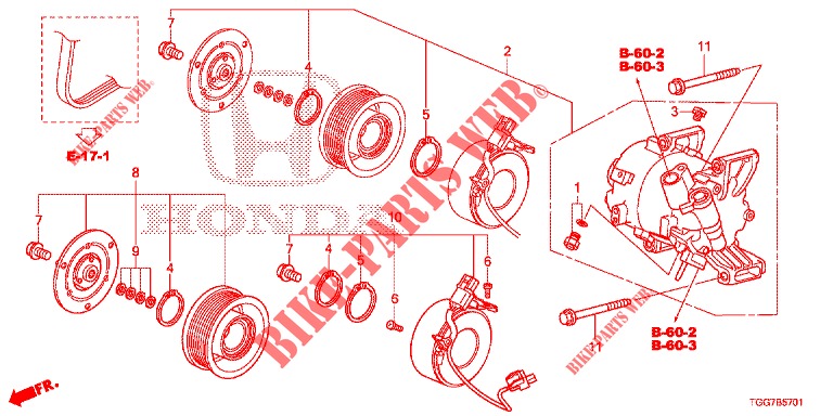 AIR CONDITIONER (COMPRESSEUR) (1.5L) for Honda CIVIC 1.5 RS 5 Doors 6 speed manual 2018