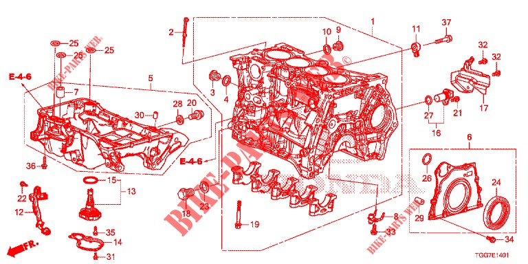 CYLINDER BLOCK/OIL PAN (1.5L) for Honda CIVIC 1.5 RS 5 Doors 6 speed manual 2018