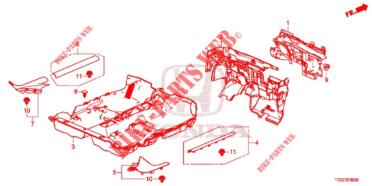 FLOOR MAT/INSULATOR  for Honda CIVIC 1.5 RS 5 Doors 6 speed manual 2018