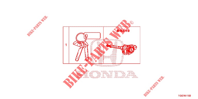 KEY CYLINDER SET (INTELLIGENT) for Honda CIVIC 1.5 RS 5 Doors 6 speed manual 2018