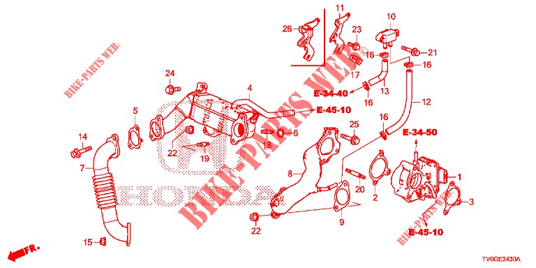 VALVE RECIRCULATION EXHAUST GAS. LOW PRESSURE LOOP (DIESEL) for Honda CIVIC DIESEL 1.6 EXGT EURO 6 5 Doors 6 speed manual 2015