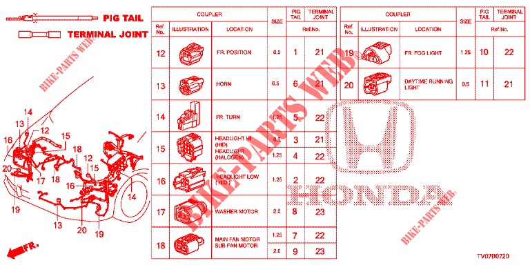 ELECTRICAL CONNECTORS (AVANT) for Honda CIVIC 1.8 SE 5 Doors 6 speed manual 2013