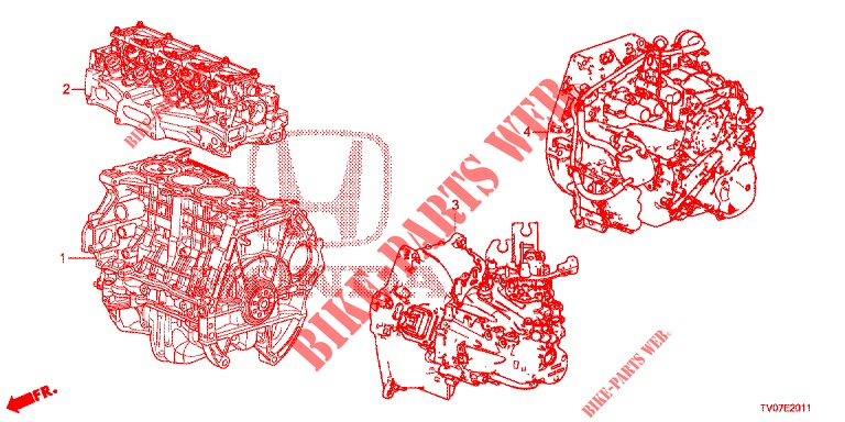 ENGINE ASSY./TRANSMISSION  ASSY. (1.8L) for Honda CIVIC 1.8 SE 5 Doors 6 speed manual 2013