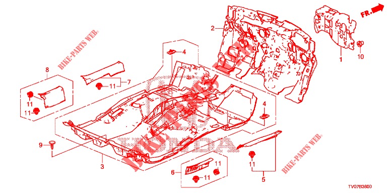 FLOOR MAT/INSULATOR  for Honda CIVIC 1.8 SE 5 Doors 6 speed manual 2013