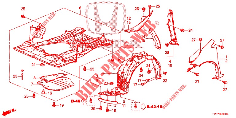 FRONT FENDERS  for Honda CIVIC 1.8 SE 5 Doors 6 speed manual 2013