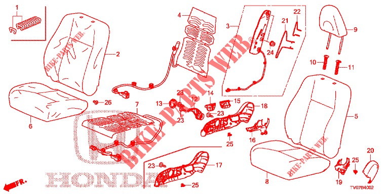 FRONT SEAT/SEATBELTS (D.) (RH) for Honda CIVIC 1.8 SE 5 Doors 6 speed manual 2013