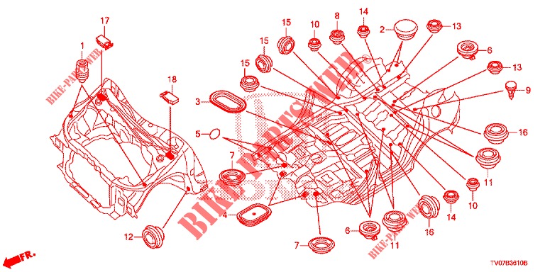 GROMMET (AVANT) for Honda CIVIC 1.8 SE 5 Doors 6 speed manual 2013