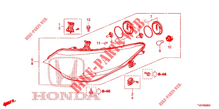 HEADLIGHT  for Honda CIVIC 1.8 SE 5 Doors 6 speed manual 2013