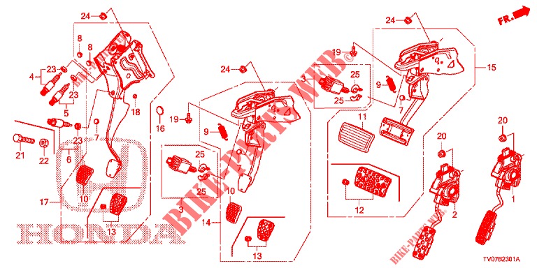 PEDAL (RH) for Honda CIVIC 1.8 SE 5 Doors 6 speed manual 2013