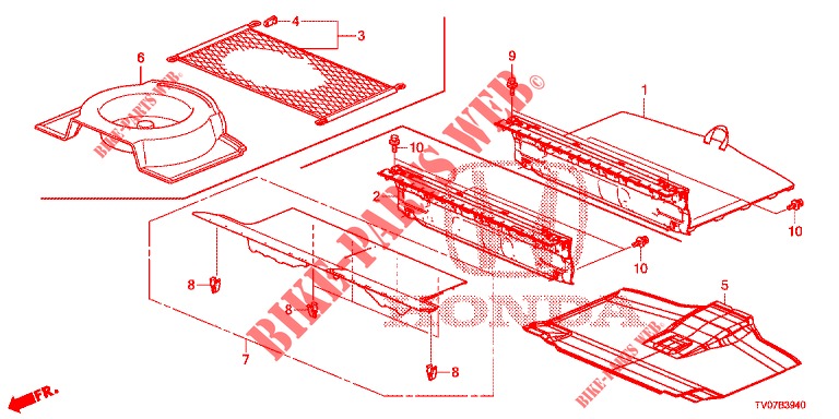 REAR FLOOR BOX  for Honda CIVIC 1.8 SE 5 Doors 6 speed manual 2013