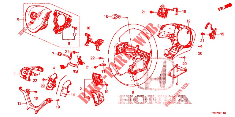 STEERING WHEEL (SRS) for Honda CIVIC 1.8 SE 5 Doors 6 speed manual 2013