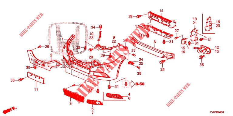 FRONT BUMPER  for Honda CIVIC 2.2 ES 5 Doors 6 speed manual 2013