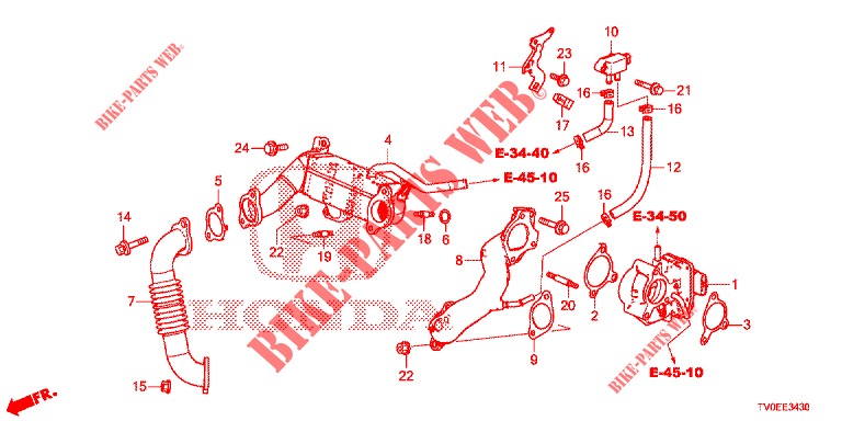 VALVE RECIRCULATION EXHAUST GAS. LOW PRESSURE LOOP (DIESEL) for Honda CIVIC DIESEL 1.6 EX 5 Doors 6 speed manual 2014