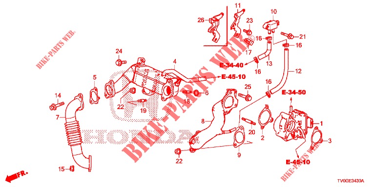 VALVE RECIRCULATION EXHAUST GAS. LOW PRESSURE LOOP (DIESEL) for Honda CIVIC DIESEL 1.6 ES EURO 6 5 Doors 6 speed manual 2015